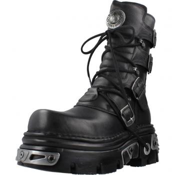 Botas New Rock Unisex de Cuero Negro Góticas de Media Pantorrilla Modelo M-373-S4 EU 37