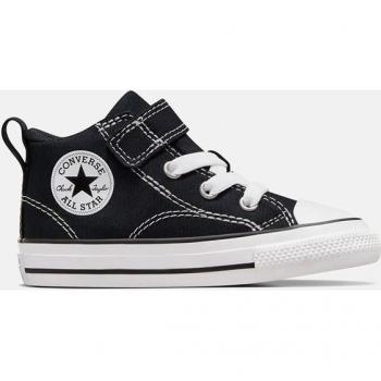 Converse - Zapatillas casual de niños Chuck Taylor All Star Malden Street Foundational Canvas Mid Top, color negro, talla 25