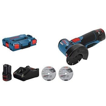 Bosch Professional GWS 12V-76 - Amoladora angular a batería 12V, 19500 rpm, disco 76 mm, 3 discos, 2 baterías x 3.0 Ah, cargador, en L-BOXX