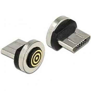 Adaptador Magnético USB Tipo Micro-B DeLOCK 65932 Negro y Plata