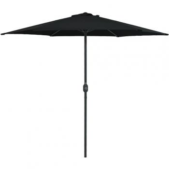 vidaXL Garden Parasol with Aluminium Pole 270x246 cm Black