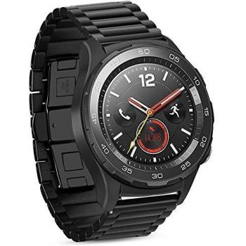 iBazal Correas 20mm Acero Metal Bandas Pulseras Compatible con Huawei Watch 2/Galaxy Watch 42mm/Active 40mm/Gear S2 Classic/Sport//Ticwatch/Moto/Pebble/Nokia Hombres