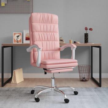 Silla de oficina reclinable cuero sintético rosa Vidaxl