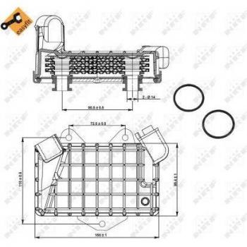 Radiador de Aceite NRF 31274 con junta anular EASY FIT para Mercedes Benz Clase E Berlina y C Berlina
