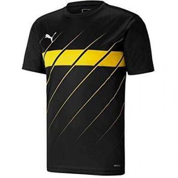 Puma Ftblplay Graphic Shirt Jr Camisetas, Unisex niños, Black/Ultra Yellow, 164