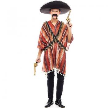 Disfraz de Pistolero Mexicano con Poncho para hombre