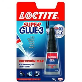Loctite Super Glue-3 Precisión, pegamento transparente de máxima precisión, pegamento instantáneo triple resistente, adhesivo universal con goteo fácil de regular, 1x10 g
