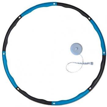 Ufun Hula Hoop Acolchado de Espuma con Peso Hula Hoop para Ejercicios de Fitness Pérdida de peso Ancho Ajustable 73-95 cm Portátil Desmontable Para Niños Adultos con Metro, Azul + Gris