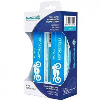 Blueshield 49 ® Sealants - Sellante antipinchazos para Motos - Preventivo y reparador - Acción Permanente instantánea - Fórmula patentada certificada en Laboratorio - Kit 2 monodosis de 160ml