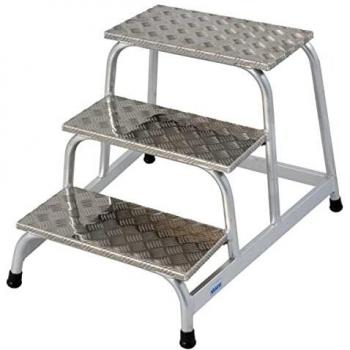 Escalera de Aluminio KRAUSE STABILO 3 Peldaños, Altura 0,60 m, Carga Máxima 150 kg