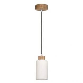 Lámpara de Suspensión Bosque EPIKASA - Madera, Metal y Vidrio - Roble Antracita - 49x49x130 cm