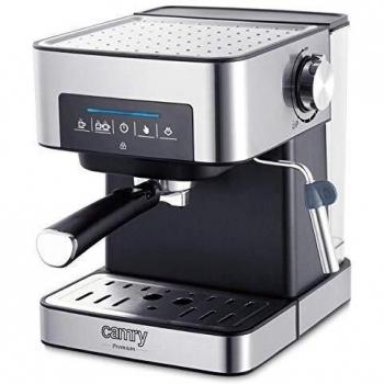 Camry CR 4410 Automatic Espresso Machine, 15 Bar Pressure, 1.6L Capacity, Built-in Milk Frother, Cup Warmer, Black/Stainless Steel, 1000W