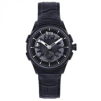 Reign Solstice Black Automatic Semi-Skeleton Watch - One Size