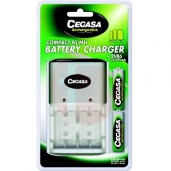 Cargador Pila Recargables Compacto + 2 Pilas Hr6