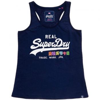 Superdry Vintage Logo Sequin Pop Entry Camiseta de Tirantes BLU