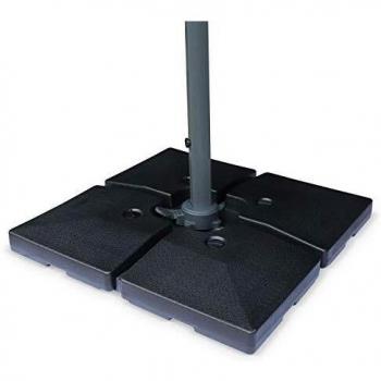Base Rellenable para Parasol Cantilever, Set de 4 Ladrillos de Peso 51.5x51.5cm, Color Negro