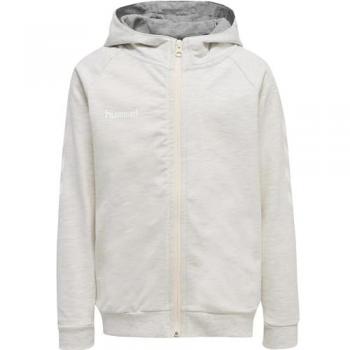 Hummel hmlGO Kids Hooded Jacket with Zip - Unisex Cotton, Available in Beige and White