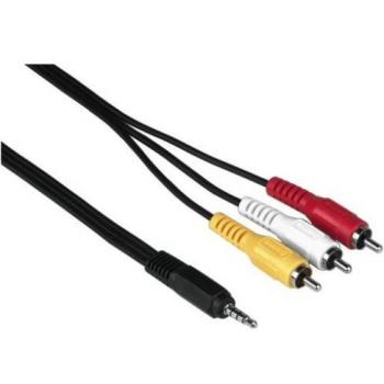 Hama - Video Cable de conexión,4-Pin 3.5 mm Jack Plug-3 RCA