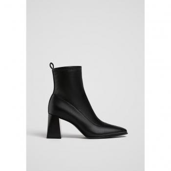 Stradivarius High-heel Stretch Ankle Boots Black