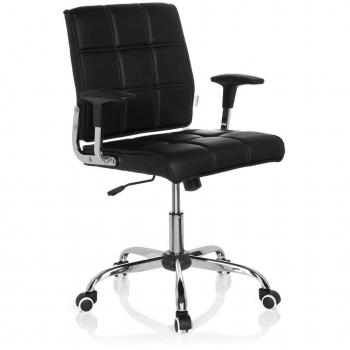HJH Office Ernesto Silla de Oficina, Piel sint?tica, Negro, 87-96 x 61 x 59 cm