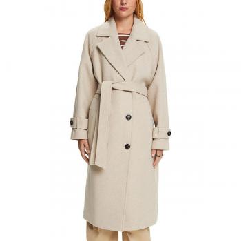 Esprit Collection - Abrigo largo de paño tipo gabardina para mujer