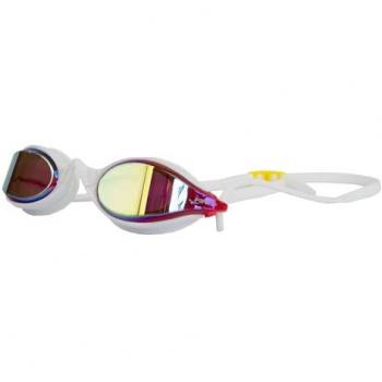 Gafas de natación Finis Circuit 2 blanco rojo con lentes espejados rojos y amarillos