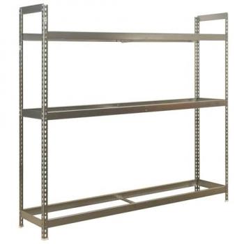 Estantería metálica para neumáticos Autoforte, 3 niveles, capacidad para 30 neumáticos, dimensiones 2000x1200x450 mm, soporta hasta 120 kg de punto de flexión, fabricada en acero galvan
