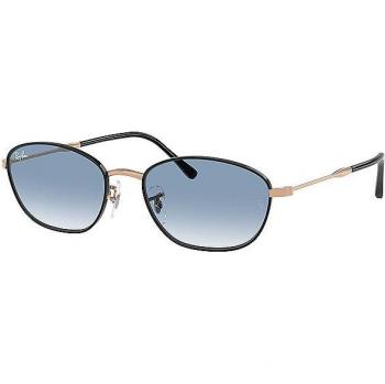 Ray-Ban Unisex Black Metal Frame Sunglasses with Blue Gradient Lenses, Model RB3749/58