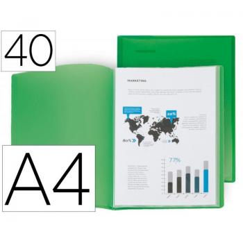 Carpeta Liderpapel Escaparate 40 Fundas Polipropileno Din A4 Verde Translúcido