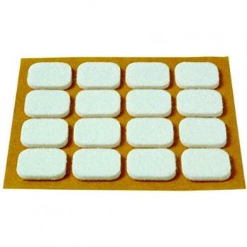 Brinox B70720B Deslizadores fieltro, Blanco, 16 x 20 mm, Set de 16 Piezas