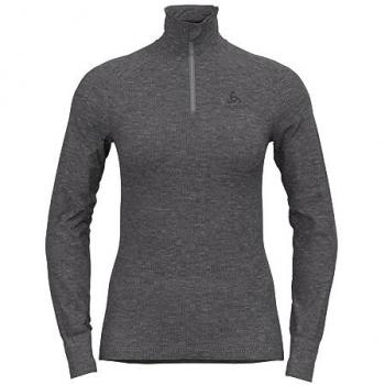 Camiseta Interior Odlo Active Warm de Manga Larga con Media Cremallera para Mujer - Color Gris - Talla XL