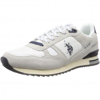 U.S. Polo Assn. Men's Wilde1 Suede Gymnastics Shoes, White