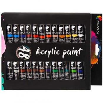 48 Tubos de Pintura Acrílica 12mL Zenacolor - Set para lienzos y manualidades