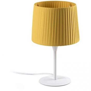 Lámpara de mesa Samba amarilla, tela y acero, 48.5 cm, E27