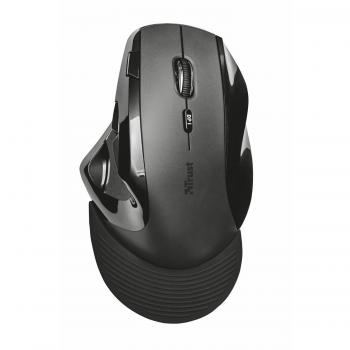 Ratón Inalámbrico Trust Vergo Ergonómico, Diseño Vertical 60º, Reposamuñecas Extraíble, 9 Botones, 2400 DPI, USB 2.0 - Negro