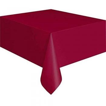 Mantel de Plástico - 2,74 m x 1,37 m - Borgoña