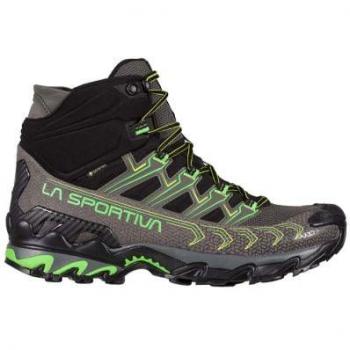 La Sportiva Ultra Raptor II Mid Gore-Tex Hiking Shoes for Men (Metal/Flash Green)