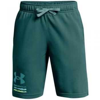 Under Armour Pantalones Cortos Rival Terry 8in Verde para Niño de 8 años, Talla S