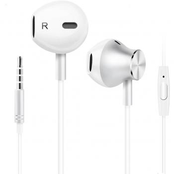 Auriculares In-Ear auriculares con microfono, auriculares cable, Cancelación de Ruido Auriculares Sonido Dinámico de Crystal clear, ergonómico cómodo, micrófono, compatible con iPhone, Android