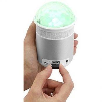 Woxter PartyBeat BT-26 - Altavoz portátil Bluetooth con luces de colores al ritmo de la música, color plata