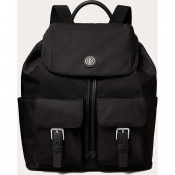 Tory Burch Black Nylon Double T Motif Men's Backpack - One Size