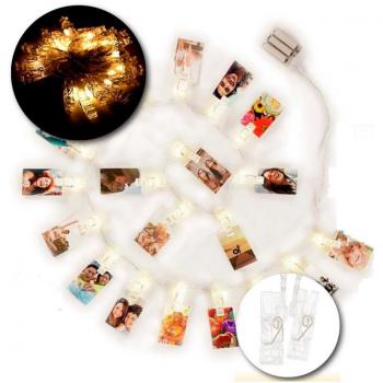 Guirnalda Led Luz Cálida para Fotos con Pinzas de 2 m