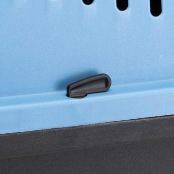 Ferplast Transportín Skipper Azul para Perros - Carrier de plástico resistente, diseño ventilado, asa ergonómica, apto para viajes en avión y automóvil, incluye sistema de cierre seguro y base antideslizante