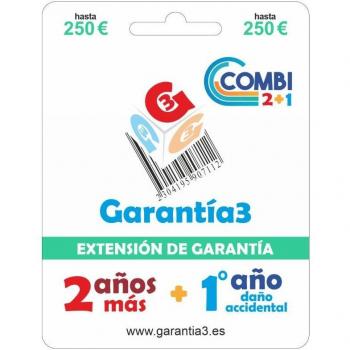 Extensión de garantía con daño accidental hasta 250 euros (COMBI 2+1)