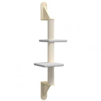 vidaXL Árbol rascador para gatos de pared 108 cm color crema, gris claro y gris oscuro