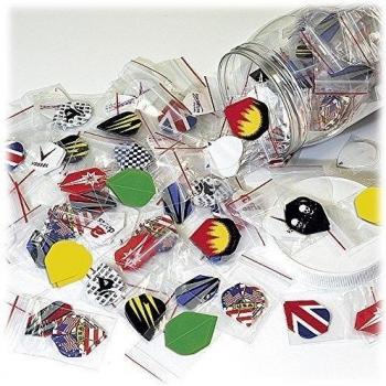 Plumas de dardos, paquete grande, poliéster, 200 unidades, varios colores