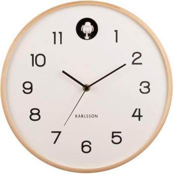 Reloj de pared de madera de abedul Karlsson Natural Cuckoo