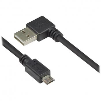 Cable USB 2.0 A a Micro-USB B, 1 m, Negro, Conector Recto y Angulado