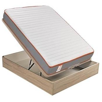 What the Sleep I Pack colchón sostenible HR con visco y canapé natural gran capacidad, entrega, montaje dentro del domicilio y retirada de usado incluida, Rap, Gris, 90x190, 3 años garantía