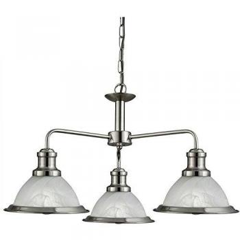Lámpara colgante Bistro Plata Satinada 3 Bombillas 88cm